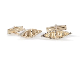 14K Gold Canoe Cufflinks