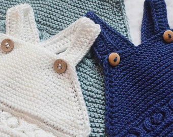 Baby Romper Knitting Kit by Stitch & Story | Made with Cotton and Soy Fibre | Cable beautifully designed Baby Bubble Romper Knitting Kit