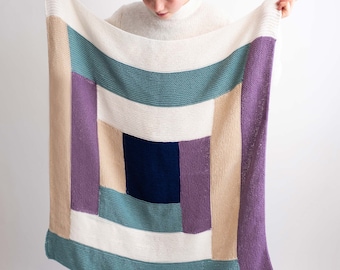 Baby Blanket Knitting Kit by Stitch & Story | Made with Cotton and Soy Fibre | Colourful Beginner Friendly Maze Blanket Kit