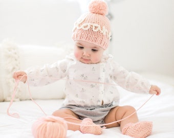 Super Soft Merino Baby Hat with Personalised Name Knitting Kit | Personalised Baby Beanie Knitting Kit in Lil' Merino by Stitch & Story