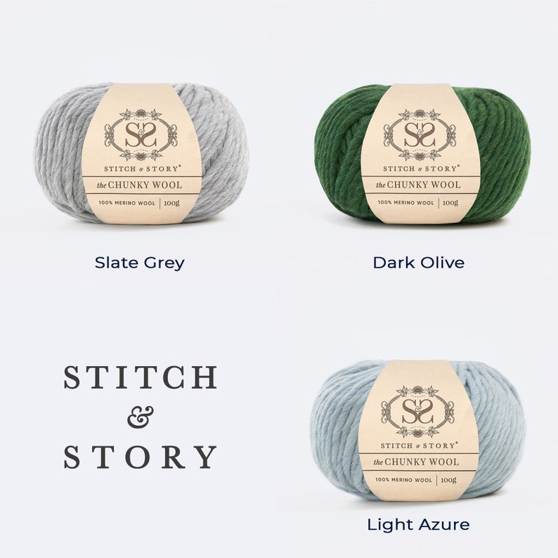 Fils super épais 100 % laine mérinos Pelotes The Chunky Wool de 100 g par Stitch & Story image 9