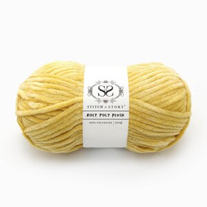 Chunky Fluffy Yarn 100% Acrylic The Roly Poly Plush 100g balls by Stitch & Story Fawn Beige