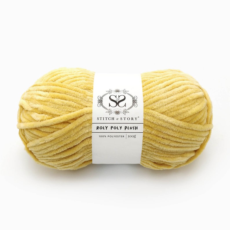 Chunky Fluffy Yarn 100% Acrylic The Roly Poly Plush 100g balls by Stitch & Story Fawn Beige