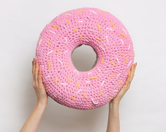 Giant Donut Cushion | Easy Cushion Homeware Crochet Kit by Stitch & Story