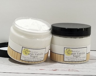 Warm Vanilla Sugar Body Butter: Handmade, Paraben Free, 4oz