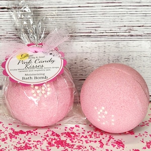 Pink Candy Kisses Bath Bomb Fizzy