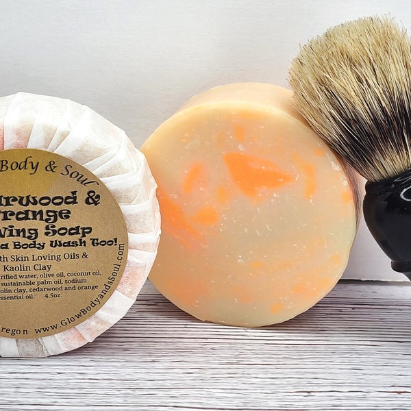 Cedarwood and Orange Shaving Soap Essential Oil Cold Process Shaving Soap