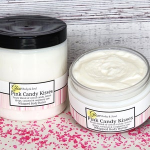 Manteca corporal Pink Candy Kisses: manteca de karité y mango hecha a mano