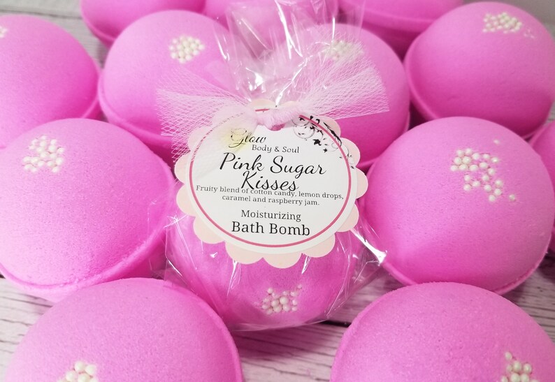 Pink Sugar Kisses Bath Bomb Fizzy Etsy