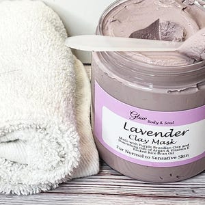 Lavender Clay Facial Mask Sensitive Skin Mask 10oz.