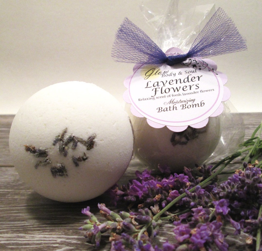 Lavender Flowers Bath Bomb Fizzy Etsy