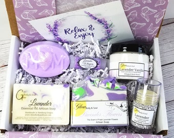 Mother's Day Gift Box Care Package Lavender Gift Box Gift Box Kit Thinking of You Gift