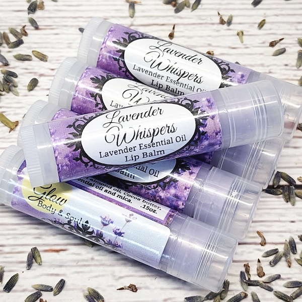 Lavender Whispers Lavender Essential Oil Lip Balm Unsweetened Lip Balm