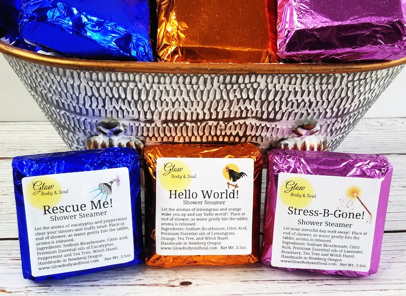 Shower Steamers, Choice of Scent Essential Oil Shower Fizzy