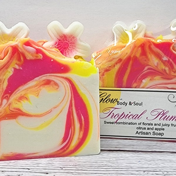 Tropical Plumeria Soap Handmade Cold Process Vegan Soap