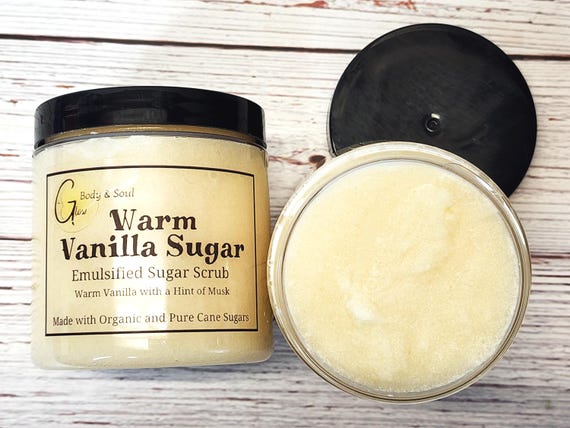 Warm Vanilla Sugar Scrub: Organic Cane Sugar, Shea Butter (10oz)