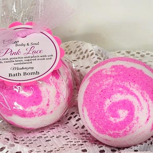 Pink Lace Bath Bomb Fizzy Moisturizing Bath Bomb