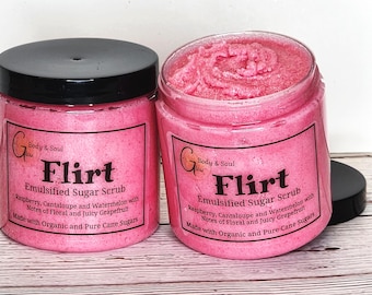 Flirt Sugar Scrub: Raspberry, Cantaloupe, Watermelon - 10oz
