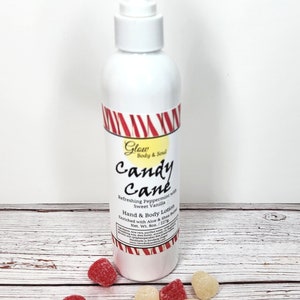 Candy Cane Aloe and Shea Butter Lotion 8 oz. Paraben Free Hand and Body Lotion