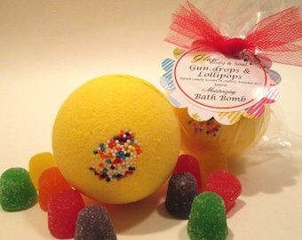 Gumdrops and Lollipops  Bath Bomb Fizzy Moisturizing Bath Bomb