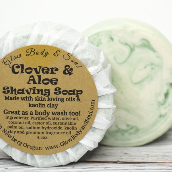 Clover and Aloe Scent Shaving Soap Cold Process Shaving Soap