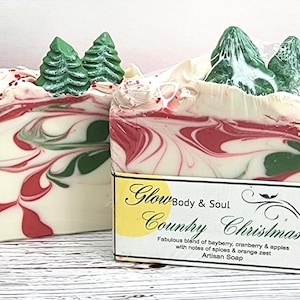 Country Christmas Cold Process Soap Christmas Soap Handmade Vegan Soap