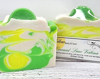 Coconut Lime Verbena Soap Handmade Cold Process Vegan Soap