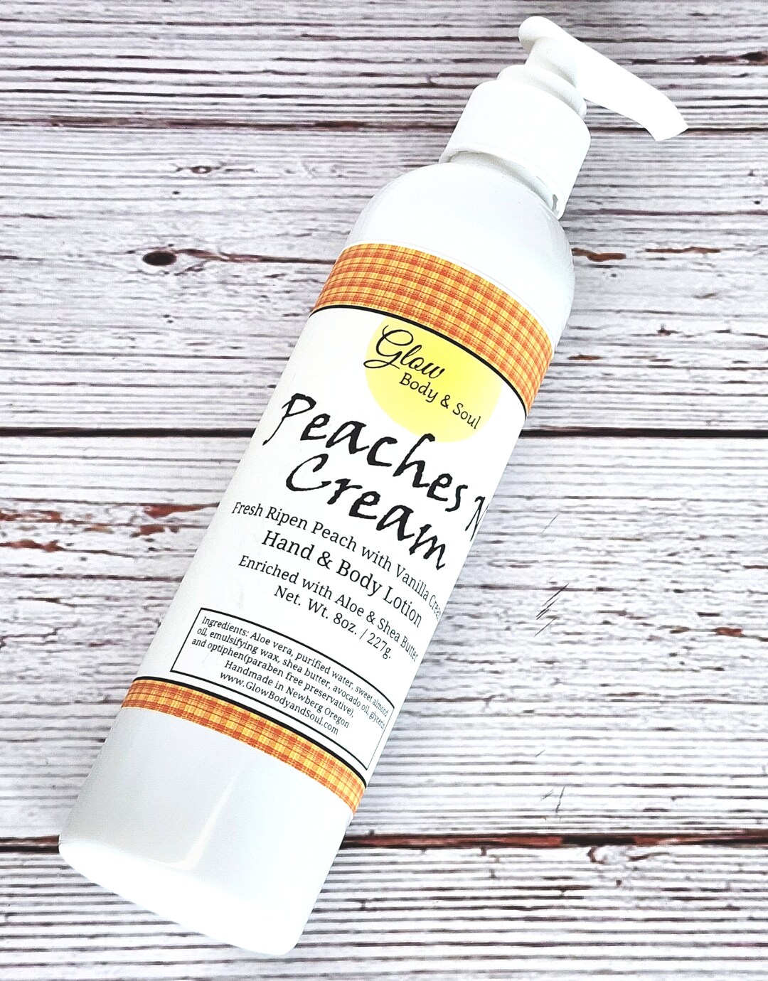 Peaches N Cream Aloe and Shea Butter Lotion 8 Oz. Paraben Free Hand and