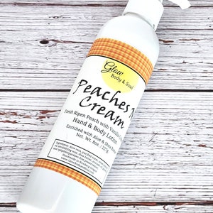 Peaches N Cream Aloe and Shea Butter Lotion 8 oz. Paraben Free Hand and Body Lotion