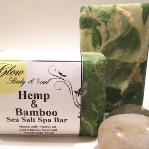 Hemp and Bamboo Sea Salt Spa Bar Soap Handmade Sea Salt Soap