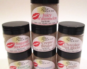 Lip Scrub Choose Your Flavor Organic Cane Sugar Lip Scrub 1oz.