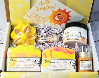 Gift Box Care Package Hello Sunshine Gift Box Kit Thinking of You Gift