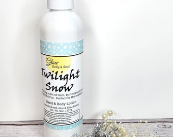 Twilight Snow Aloe and Shea Butter Lotion 8 oz. Paraben Free Hand and Body Lotion