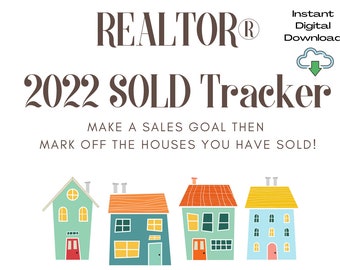 2022 Real Estate Sales Tracker for SOLD Houses | Visual Home Printable | Digital Download | REALTOR® |Mark your SALES