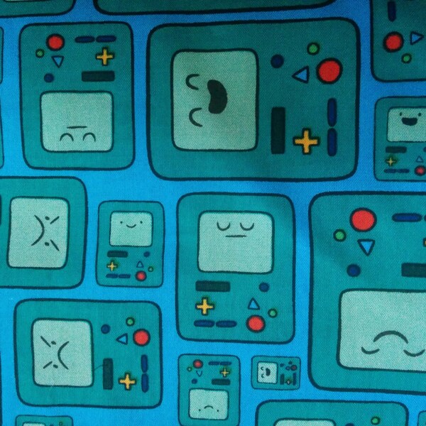 Adventure Time Jake and Finn Bemo - Fat Quarter Cotton Fabric Print