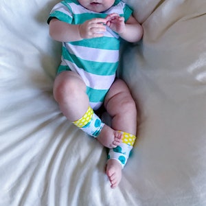 mint /& rose baby leg warmers upcycled legwarmers hand made in Cananda ethical DominiqueJuliette Montreal designer Montreal style