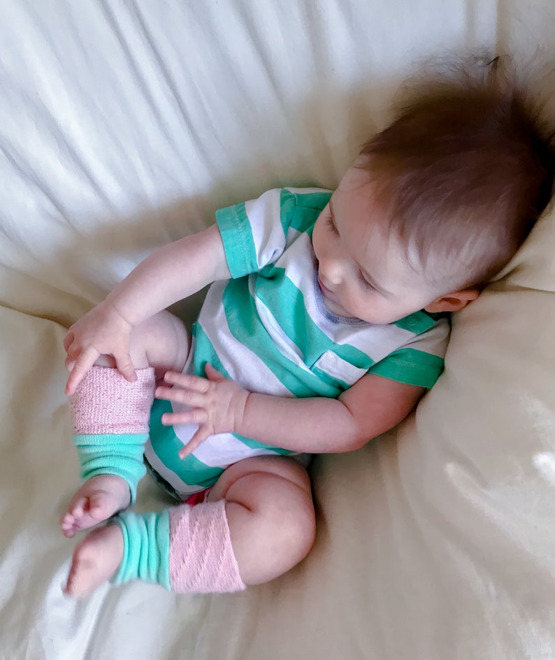 mint /& rose baby leg warmers upcycled legwarmers hand made in Cananda ethical DominiqueJuliette Montreal designer Montreal style
