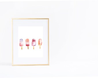 Popsicle | Watercolor |Summer Wall Art Print | Instant Download