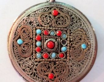 Inticate Tibetan Brass Pendant