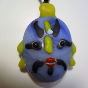 Chinese Opera Farmers&#39; Recycled Glass Pendants : Blue, Yellow, Grey, Turquoise