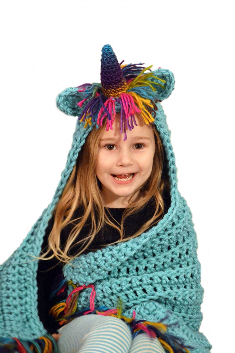 CROCHET PATTERN Unicorn Blanket Hooded Unicorn Pattern Etsy