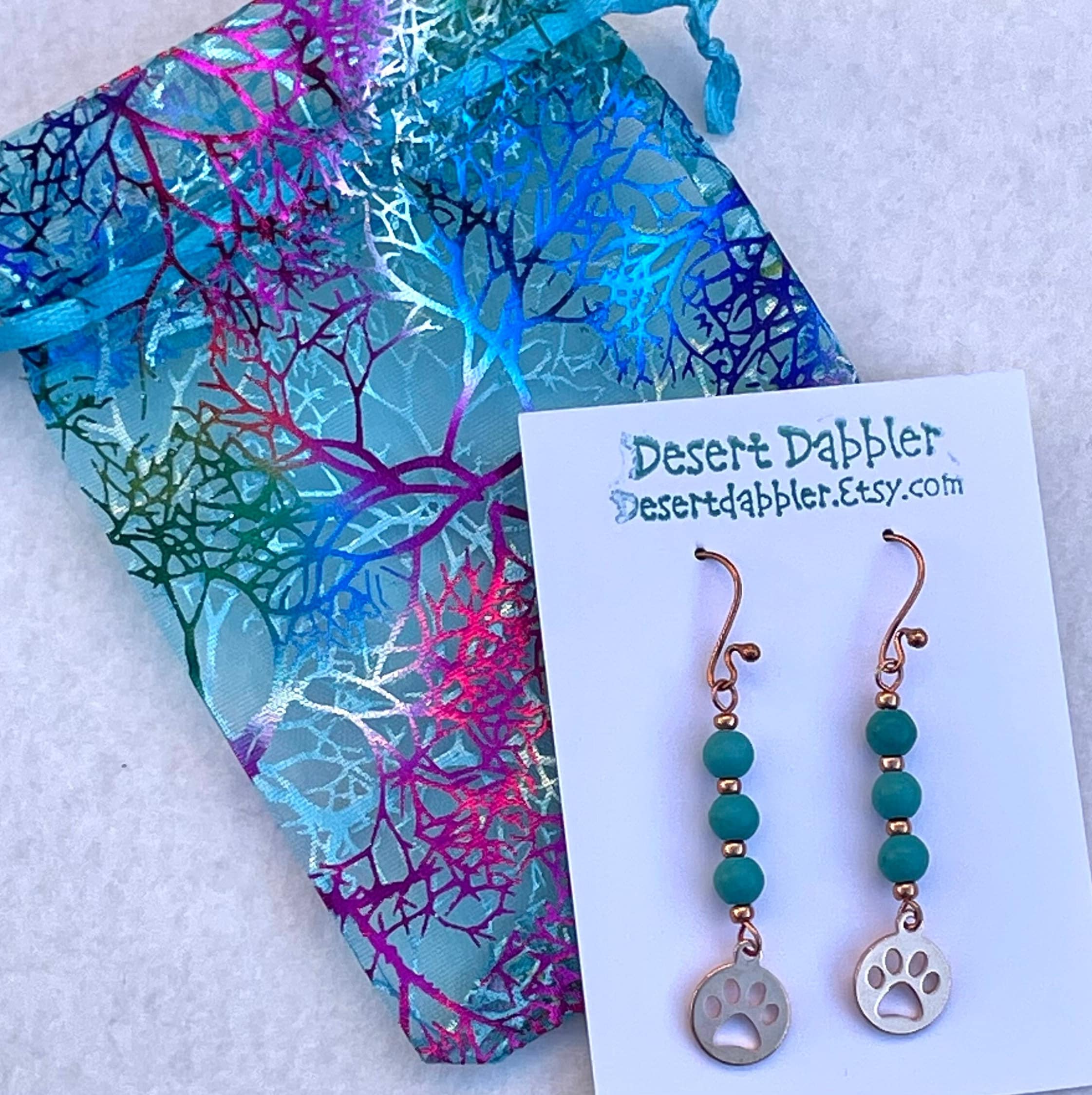 Copper Dog Paw or Wolf Paw Earrings Dog Owner Gift Copper Etsy