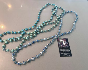 Support Kids in Uganda Ekisa Paper Bead Multicolor Necklace from Africa African Natural Jewelry recycled  ugandan paperbead