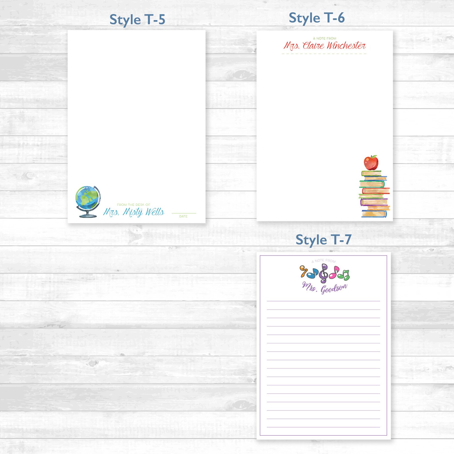 Personalized Teacher Notepad Personalized 5x7 Notepad Note Etsy