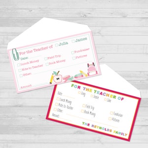 Personalized Envelopes for School Money | Back to School | Cash Envelopes | School Envelopes | Kid Student Envelopes | Send Money To School