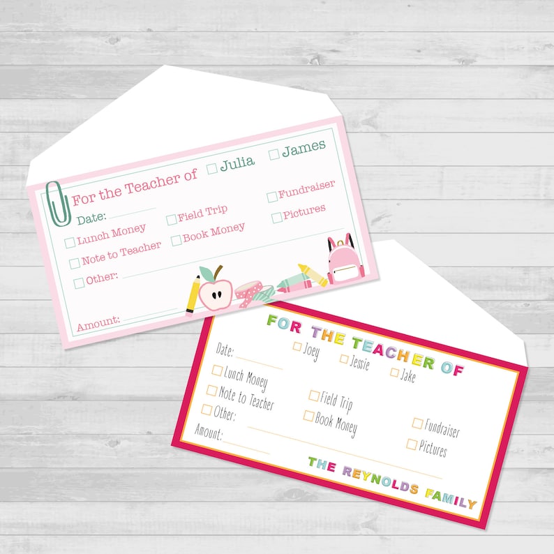 Personalized Envelopes for School Money Back to School Etsy