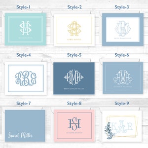 Personalized Stationery Boxed Set | Monogram Stationery | Folded notecard | Thank You Note Card | Classic Notecard | Custom Color Notecard