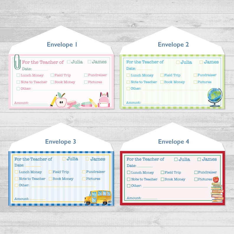 Personalized Envelopes for School Money Back to School Etsy