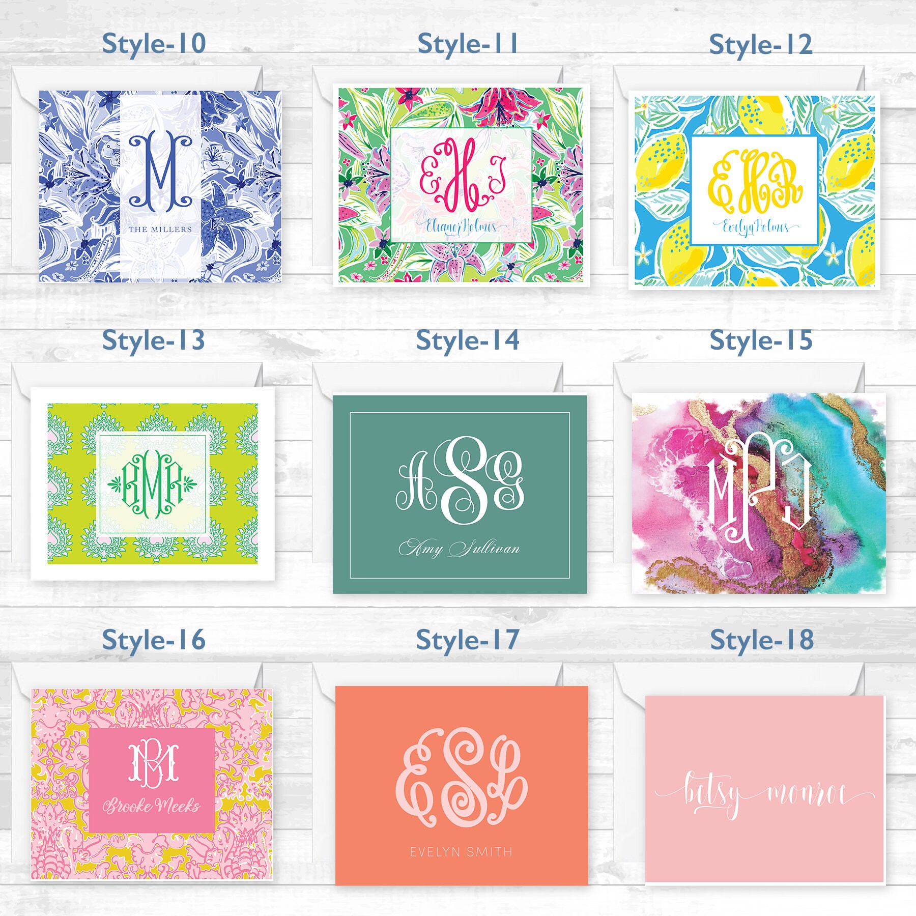 Personalized Stationery Boxed Set | Monogram Stationery | Folded ...