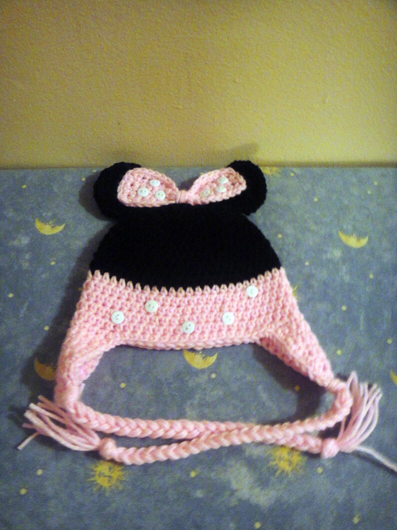 Minnie Mouse Inspired Crochet Hat for Baby Toddler Child Teen Etsy